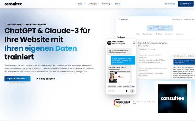 Referenzprojekt für einen KI-Chatbot mit ChatGPT und Claude auf Basis eigener Unternehmensdaten